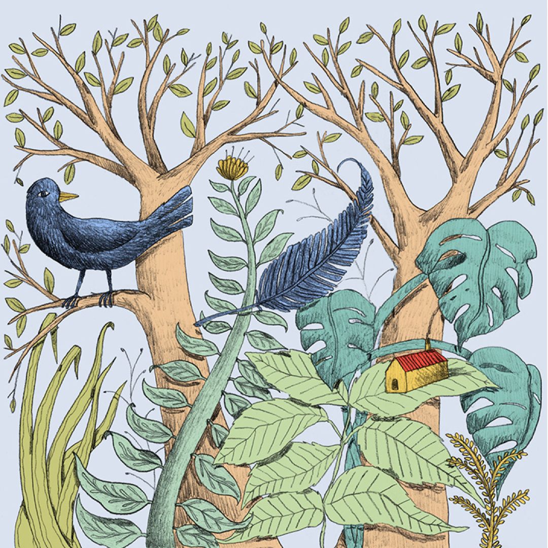 Il faut être léger comme l’oiseau, et non comme la plume, illustrazione di Raffaele Primo Capasso per Cose Belle Contest d'illustrazione 2023