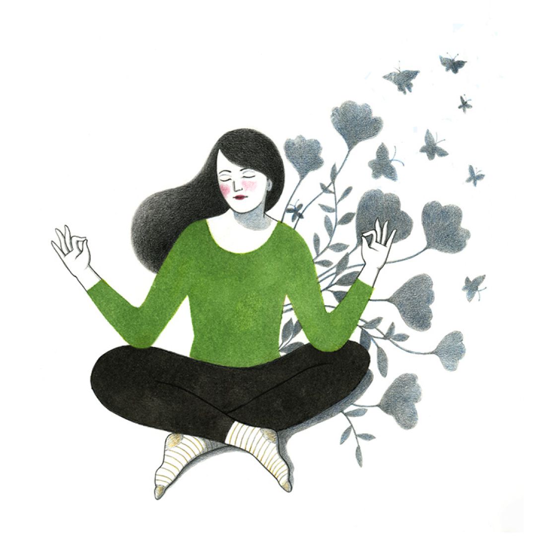 Yoga, illustrazione di Mariella Cusumano per Cose Belle Contest d'illustrazione 2023