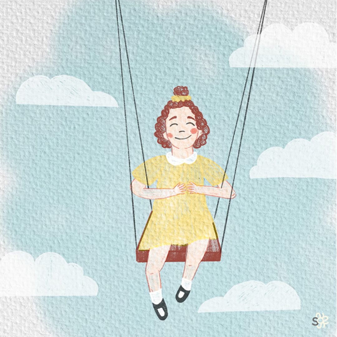 Tra le nuvole, illustrazione di Sofia Marini per Cose Belle Contest d'illustrazione 2023