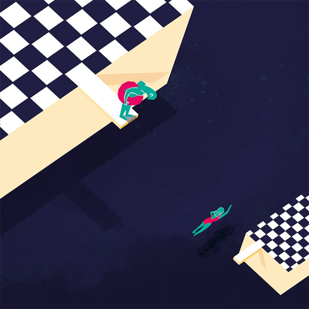Imparare a galleggiare, poi nuotare, illustrazione di Anna Fraiese per Cose Belle Contest d'illustrazione 2020