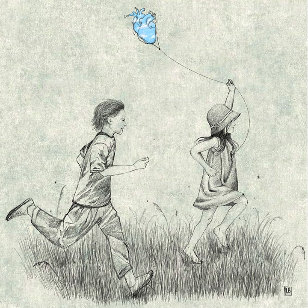 Little kite players (a cuor leggero), illustrazione di Letizia Balestreri per Cose Belle Contest d'illustrazione 2023
