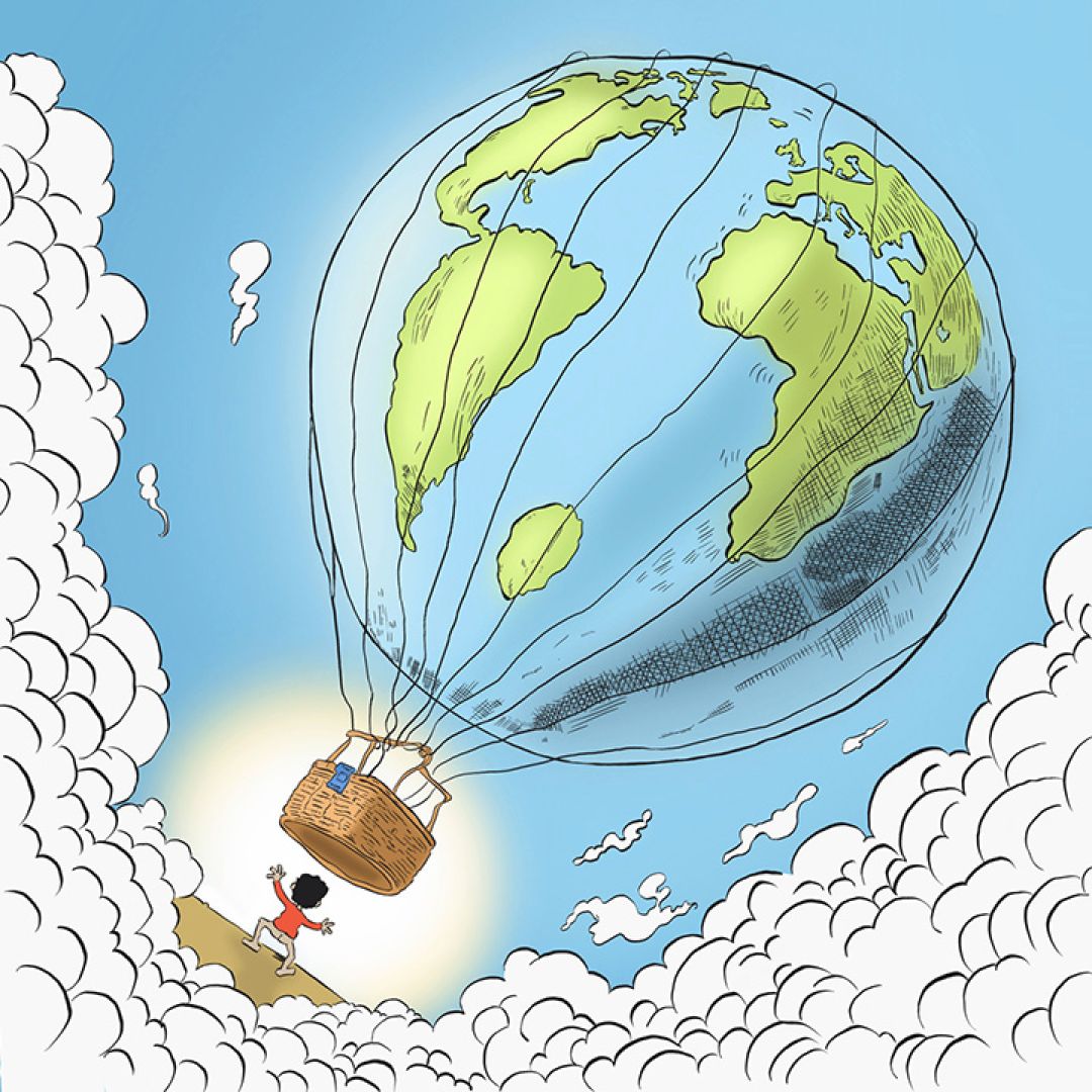 Terra sospesa, illustrazione di Giuseppe Tenuta per Cose Belle Contest d'illustrazione 2023
