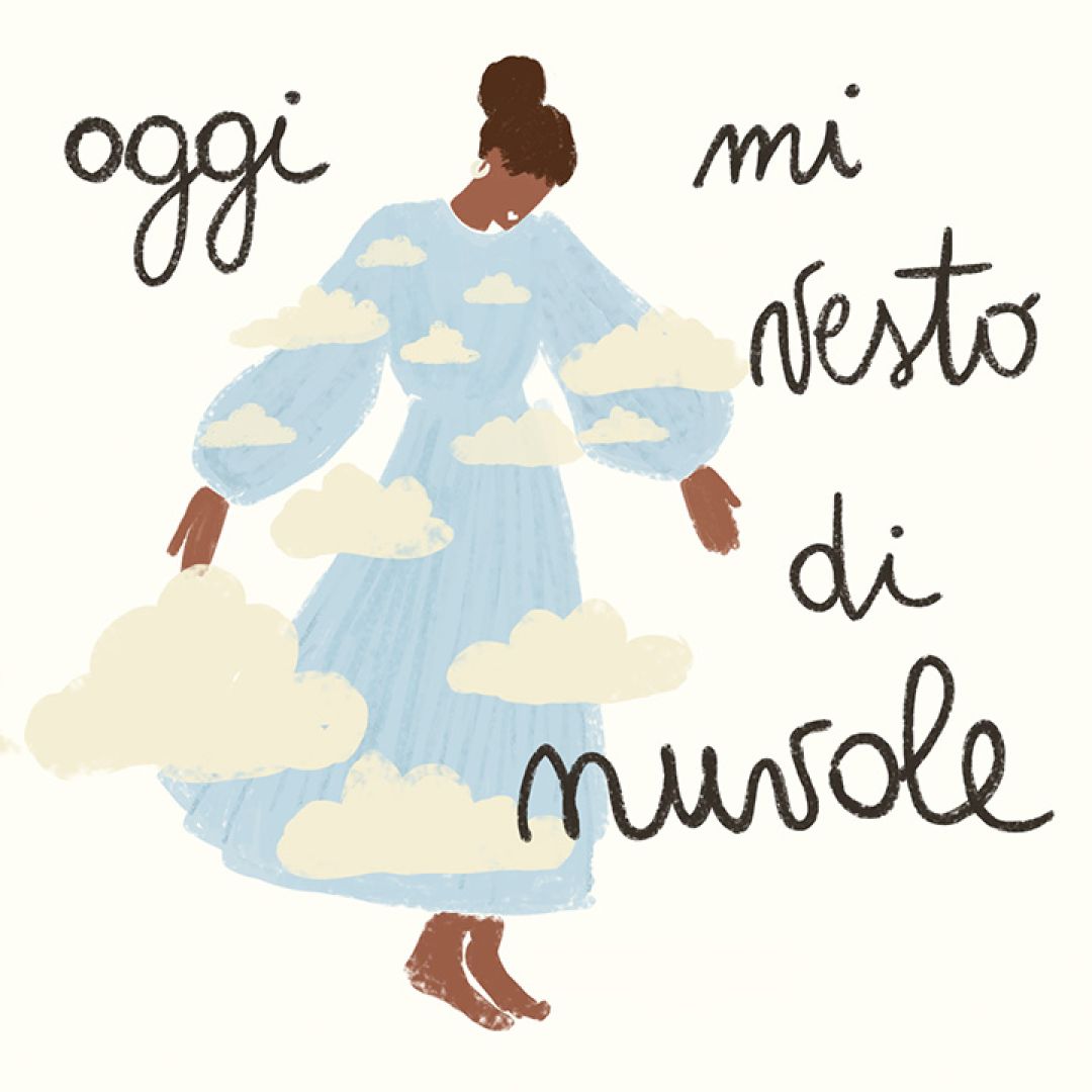 Oggi mi vesto di nuvole, illustrazione di Maria Mangiapane per Cose Belle Contest d'illustrazione 2023