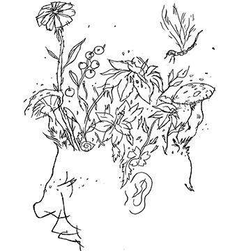 Primavera in testa, illustrazione di Margherita Govi per Cose Belle Contest d'illustrazione 2020